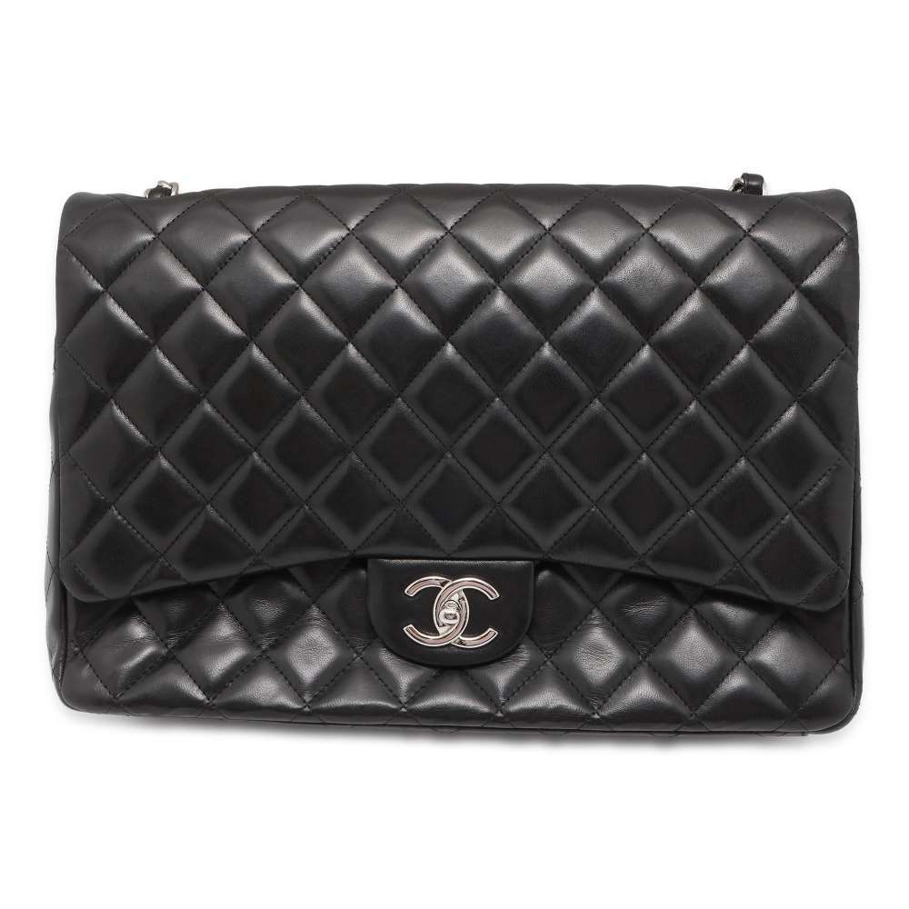 Chanel Matelasse 30 Coco Mark Lambskin Shoulder Bag Black